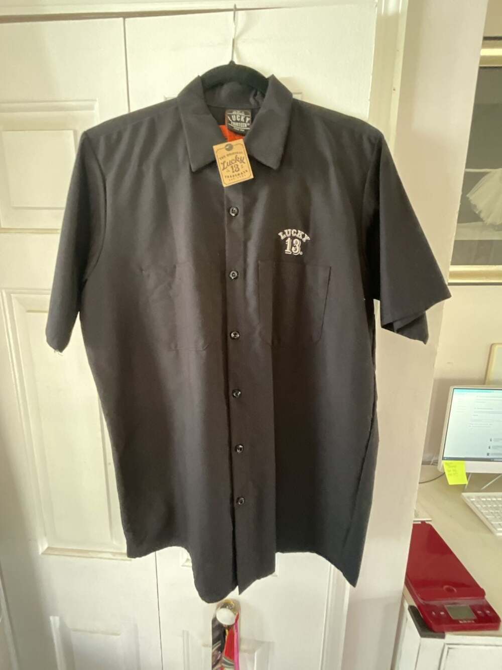 Lucky 13 Knuckles Forever Motorcycle Mechanic Button Up Work Shirt